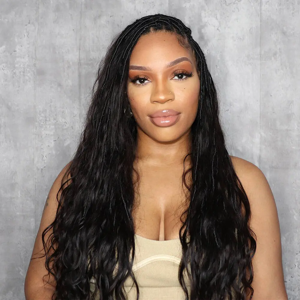Boho Locs Crochet Hair with Human Hair Curls - Image 11
