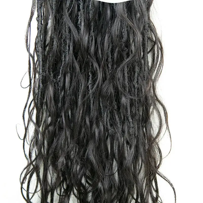 Boho Locs Crochet Hair with Human Hair Curls - Image 17