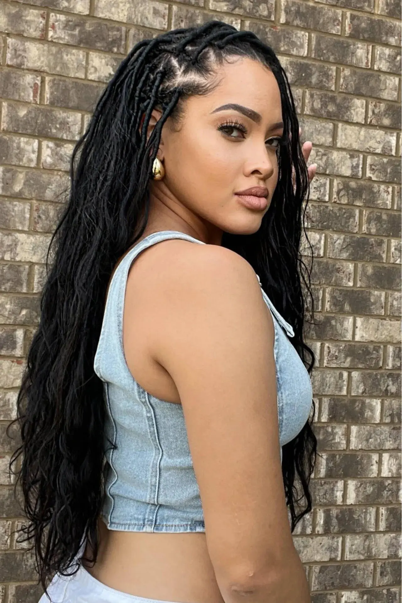 Boho Locs Crochet Hair with Human Hair Curls - Image 4