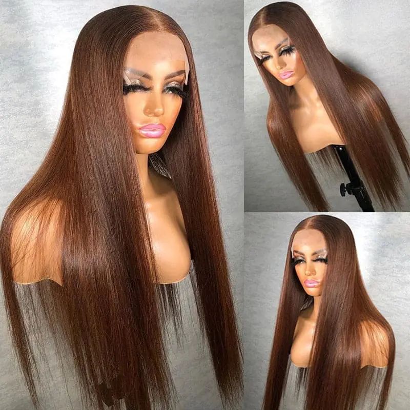 Brown #4 Body Wave 5x5 Lace Closure Wig Human Hair LCBW - Image 3