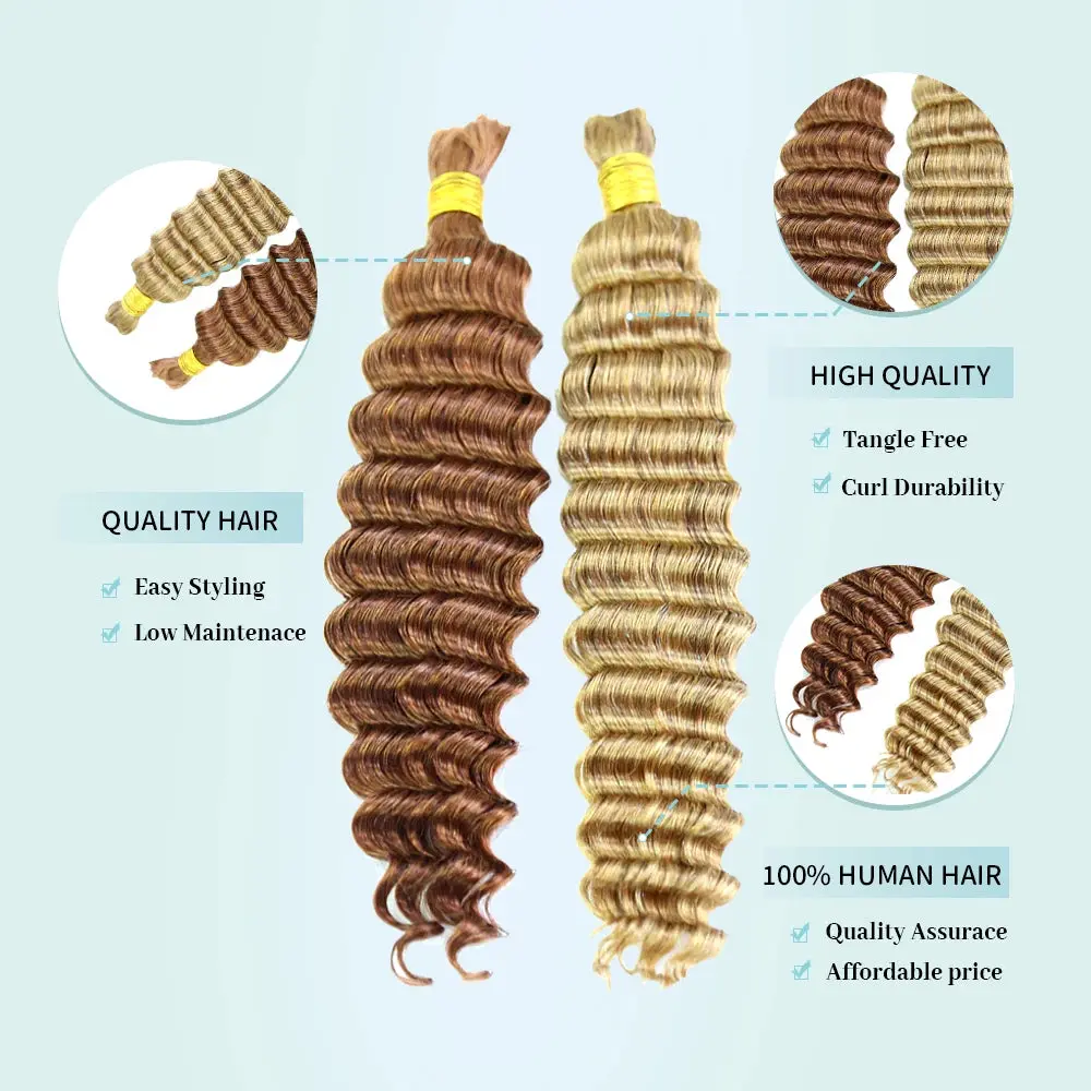Bulk Human Hair For Braiding #27 / #30 Deep Wave - Image 5