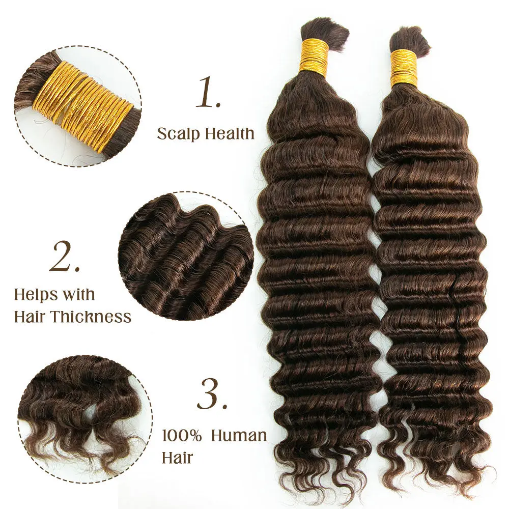 #4 Deep Wave Bulk Human Hair for Braiding - Image 3