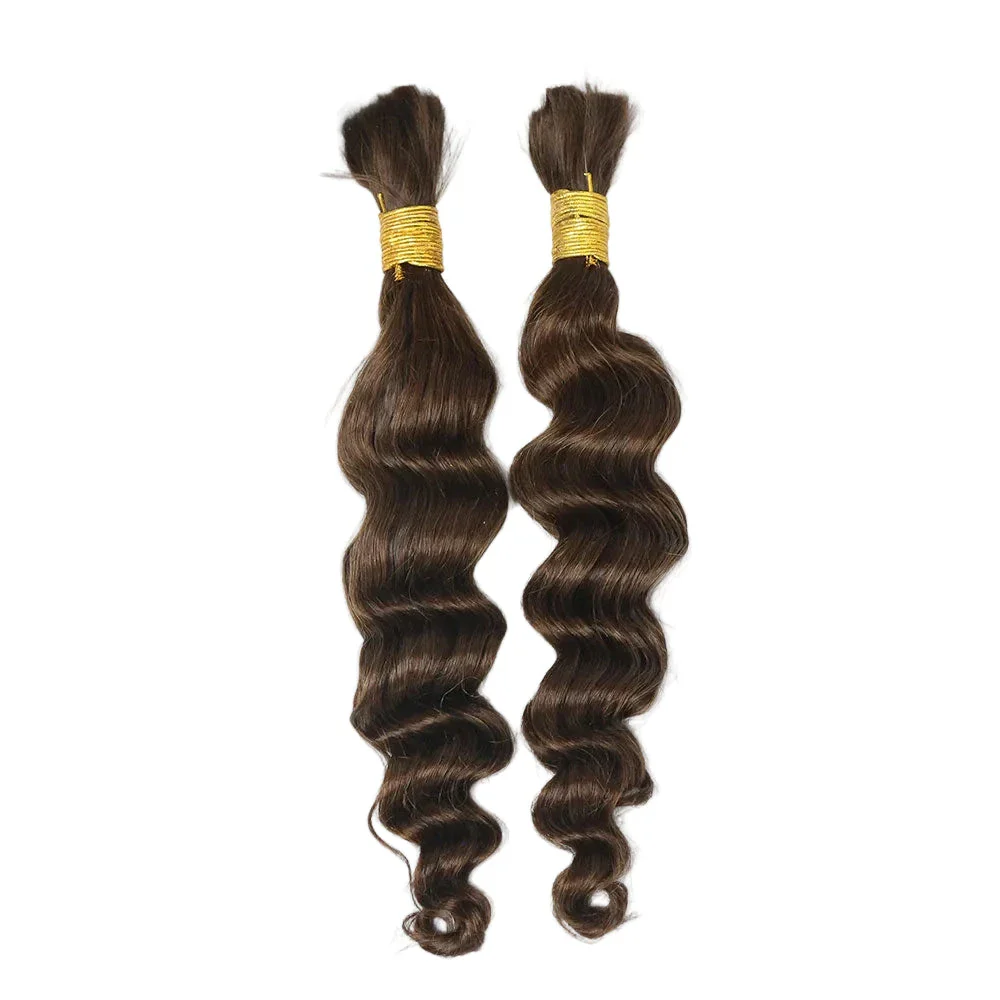 Bulk Human Hair For Braiding #4 Loose Wave