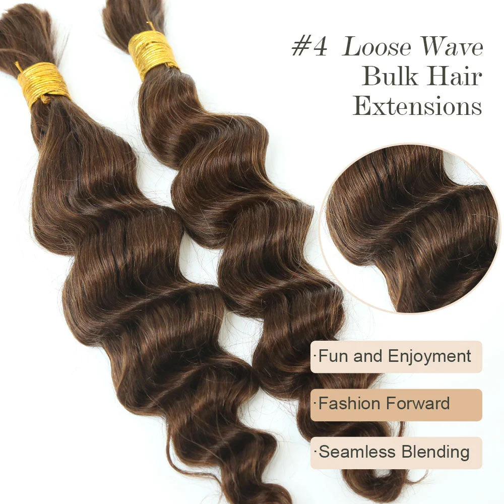 Bulk Human Hair For Braiding #4 Loose Wave - Image 3