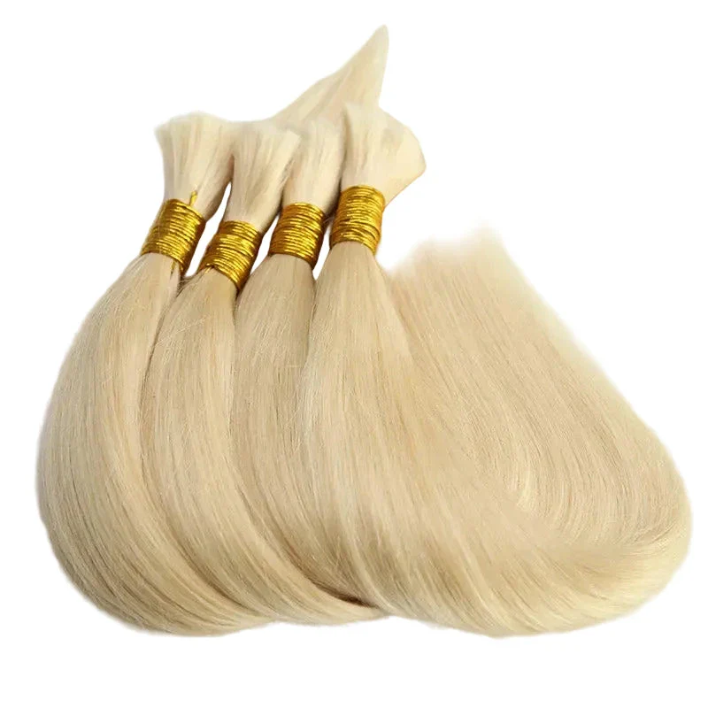 Bulk Human Hair For Braiding #613 Silk Straight
