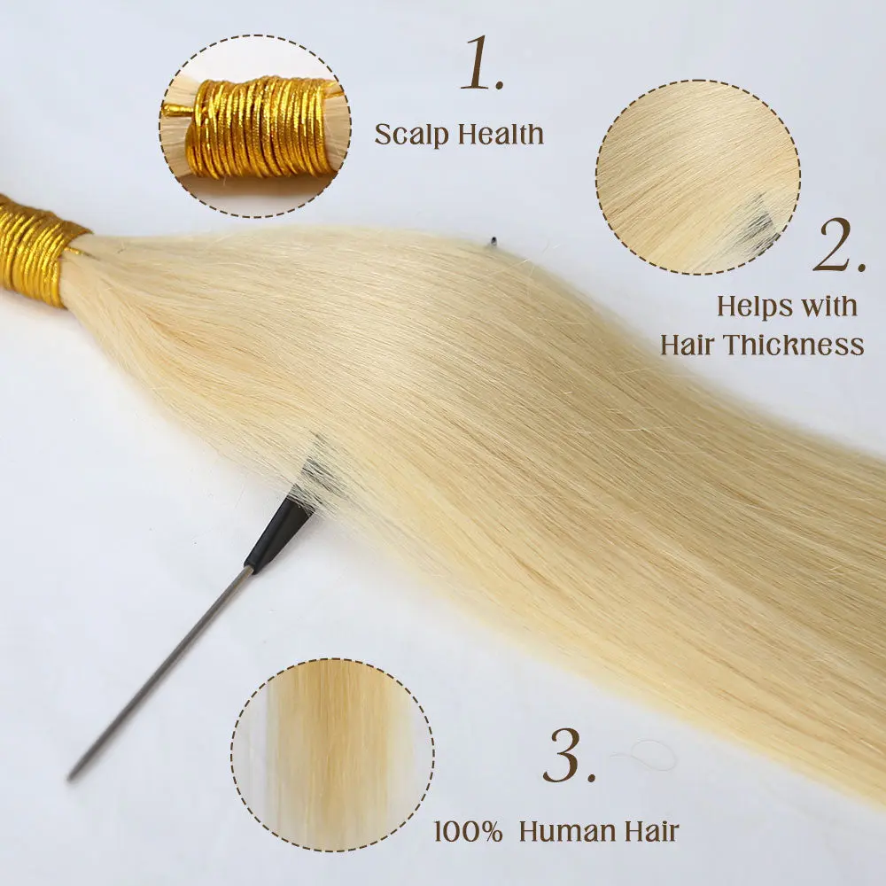 Bulk Human Hair For Braiding #613 Silk Straight - Image 2