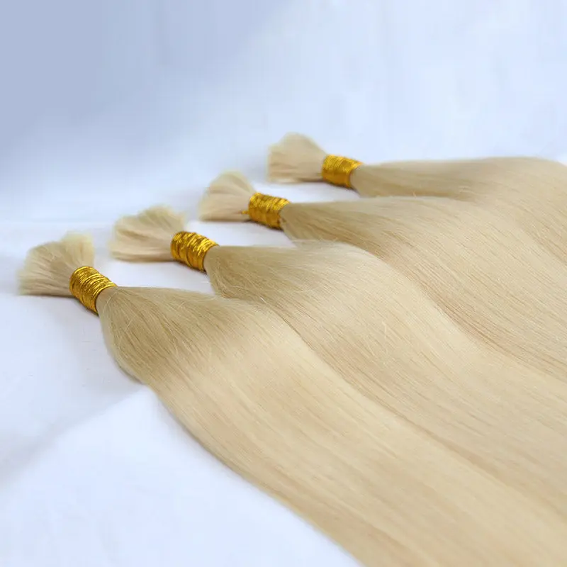 Bulk Human Hair For Braiding #613 Silk Straight - Image 4