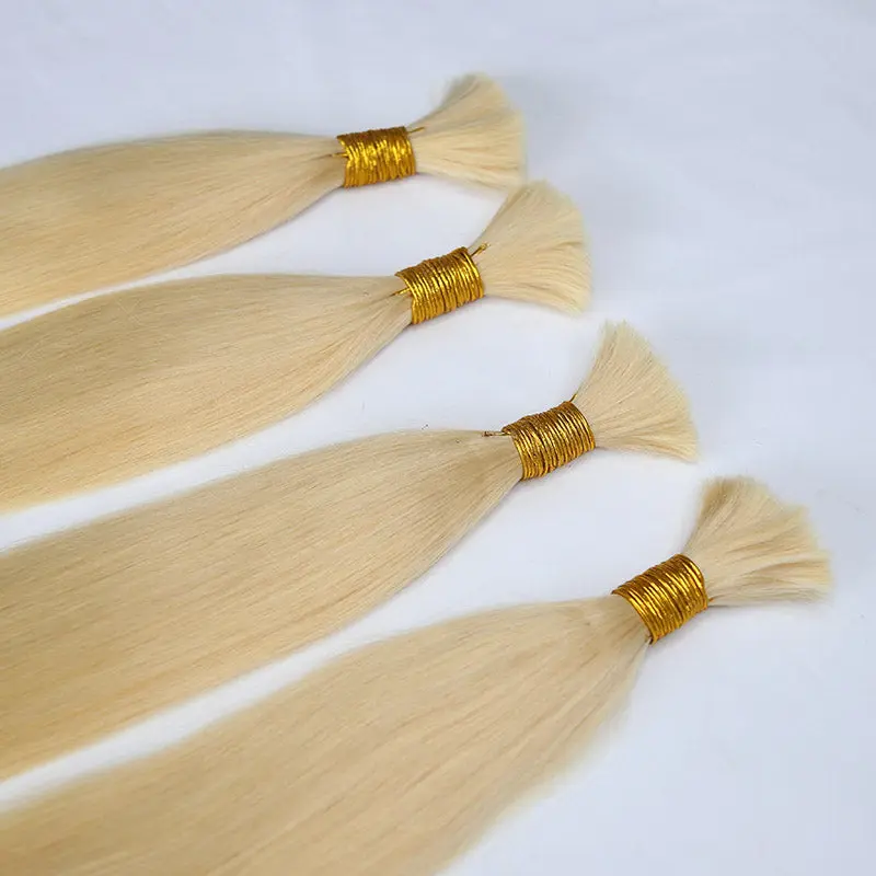 Bulk Human Hair For Braiding #613 Silk Straight - Image 6