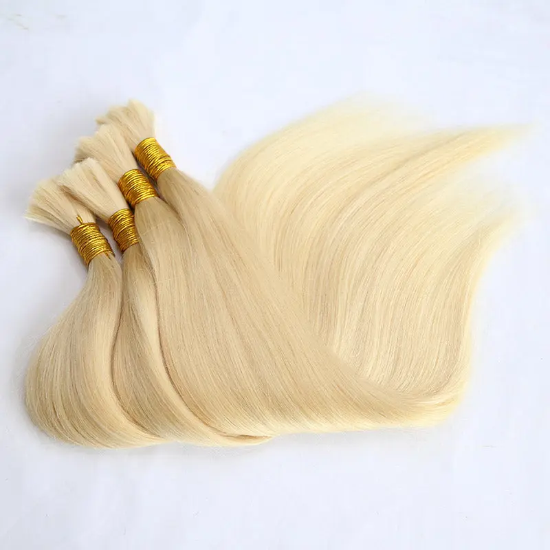 Bulk Human Hair For Braiding #613 Silk Straight - Image 7