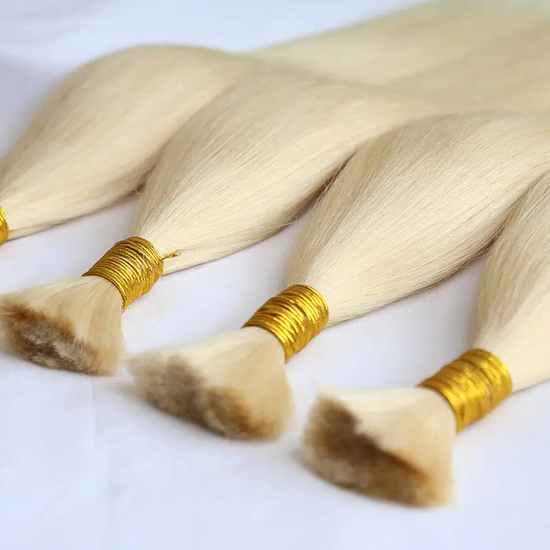 Bulk Human Hair For Braiding #613 Silk Straight - Image 8
