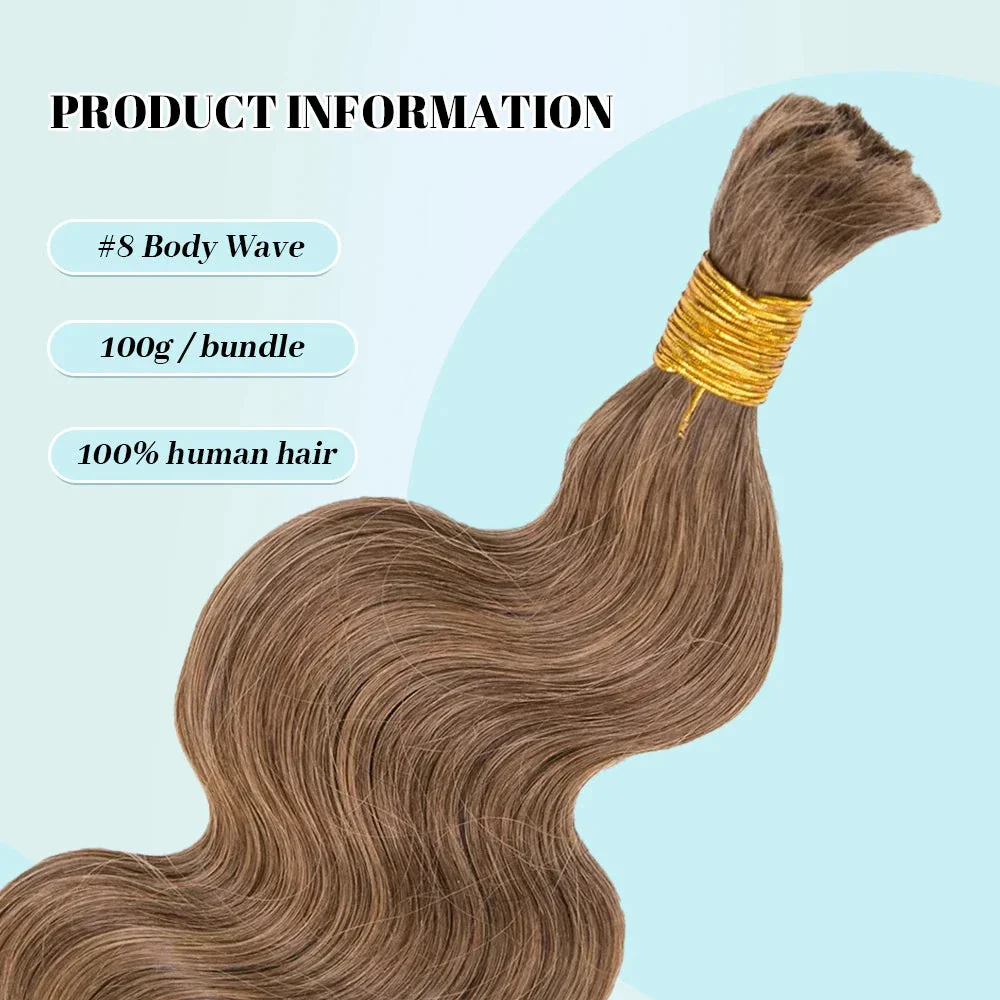 Bulk Human Hair For Braiding #8 Body Wave - Image 4