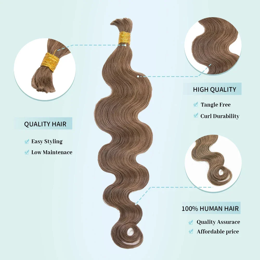 Bulk Human Hair For Braiding #8 Body Wave - Image 5