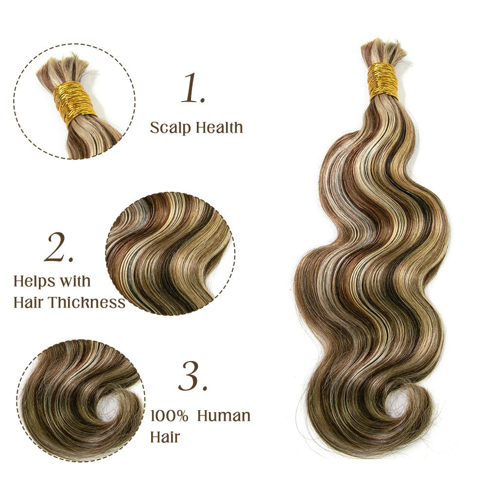 Blend #4/27/30/613 Body Wave Boho Human Hair For Braiding - Image 3