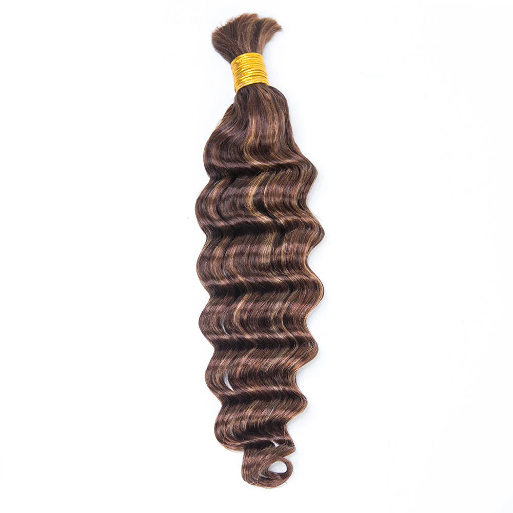 Blend #4/27/30 Bulk Human Hair For Braiding Loose Deep Wave - Image 12