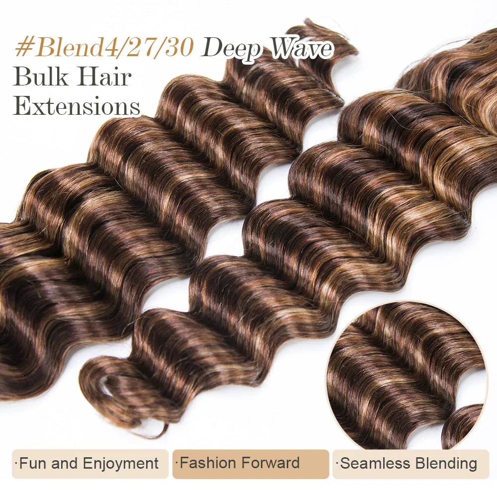 Blend #4/27/30 Bulk Human Hair For Braiding Loose Deep Wave - Image 7
