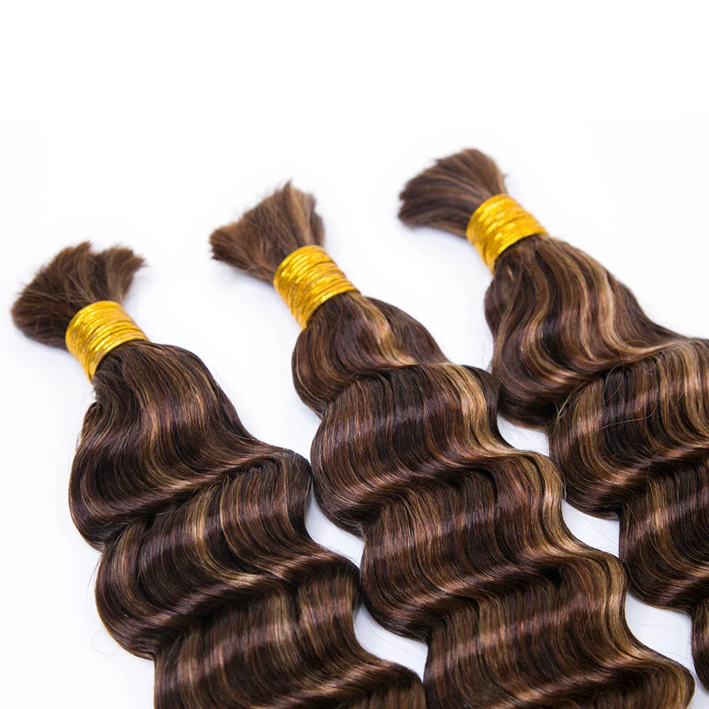 Blend #4/27/30 Bulk Human Hair For Braiding Loose Deep Wave - Image 9
