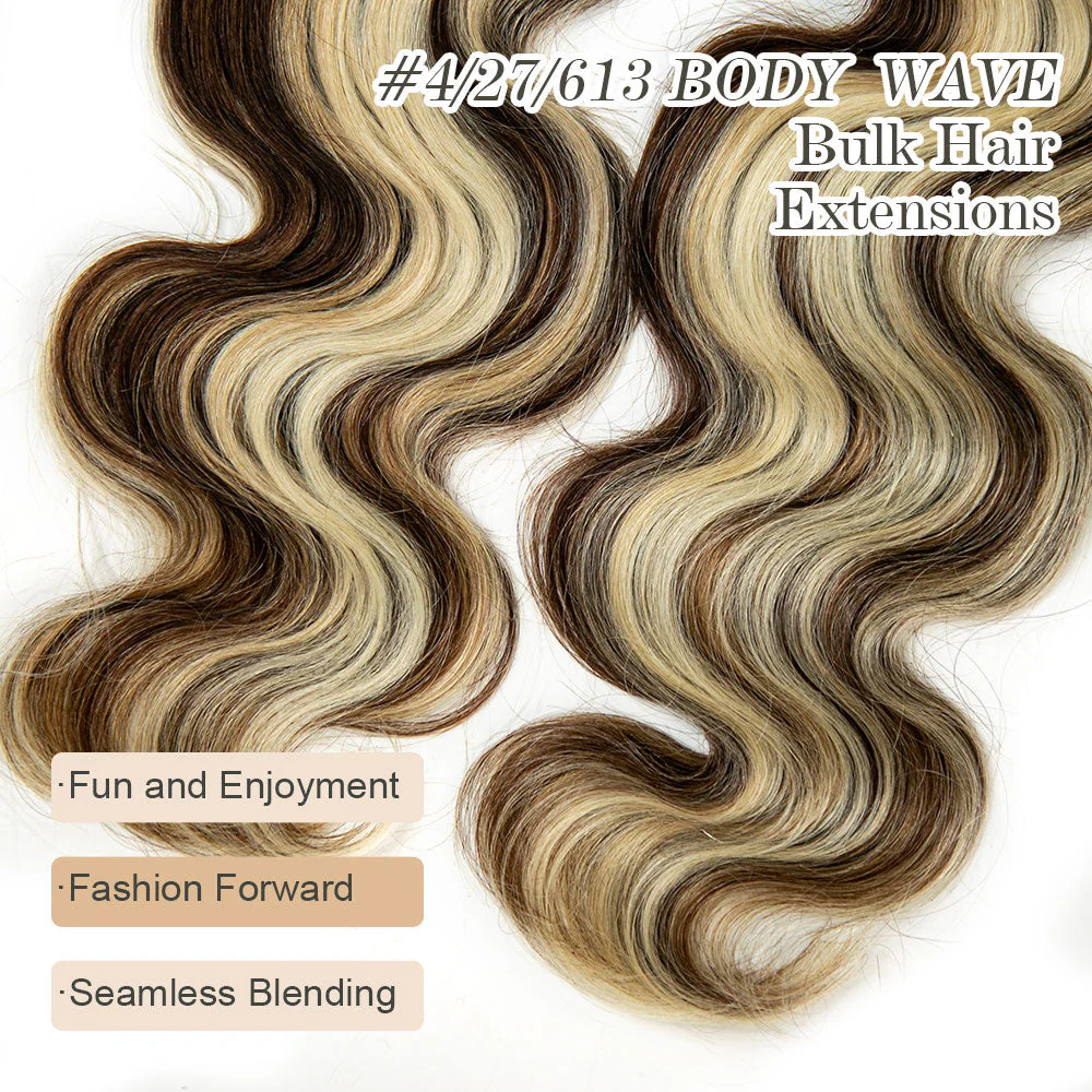 Bulk Human Hair For Braiding Blend #4/27/613 Body Wave - Image 4