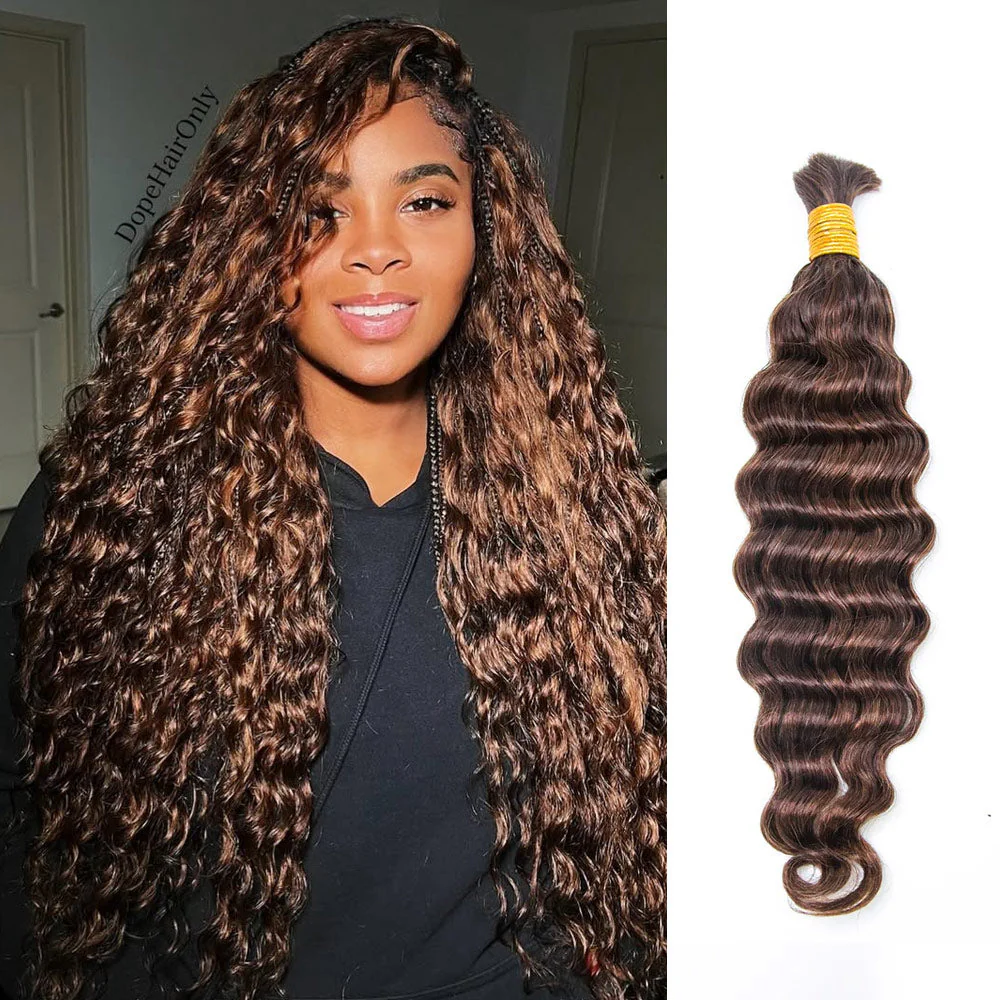 Blend #4/27/30 Bulk Human Hair For Braiding Loose Deep Wave - Image 14