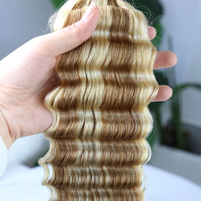 Bulk Human Hair For Braiding #D27/613 Deep Wave - Image 6