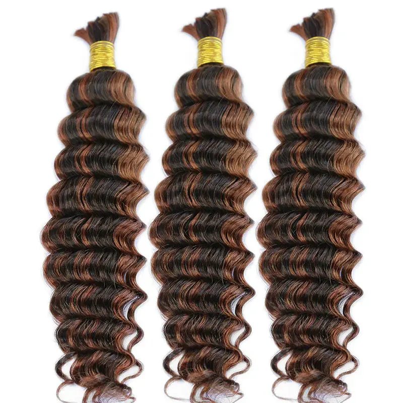 D4/30 Deep Wave Bulk Human Hair for Braiding - Image 3