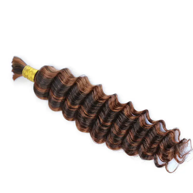 D4/30 Deep Wave Bulk Human Hair for Braiding - Image 4