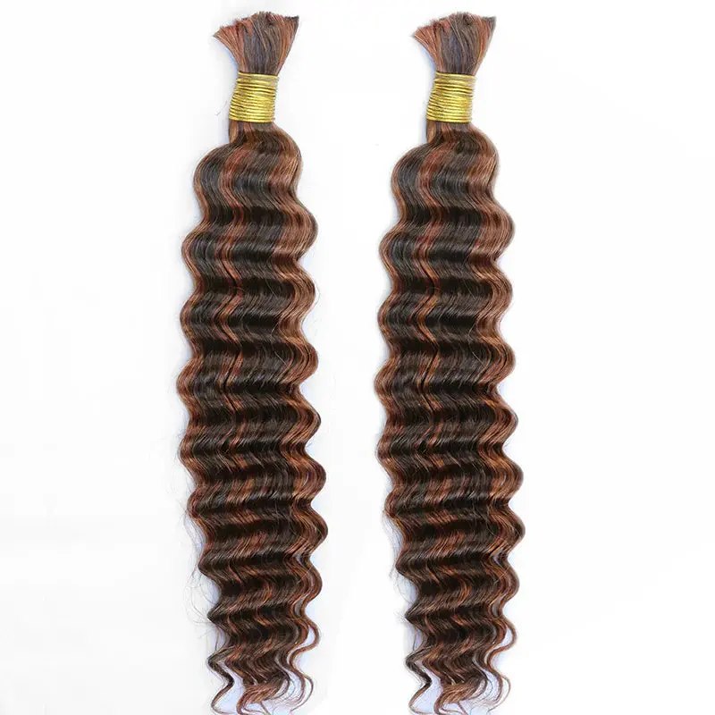 D4/30 Deep Wave Bulk Human Hair for Braiding - Image 6