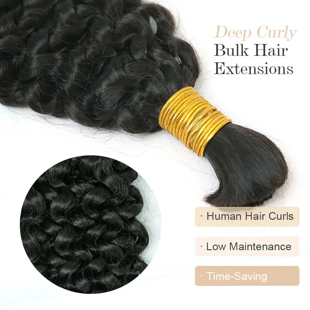 Deep Curly Bulk Human Hair For Braiding - Image 8