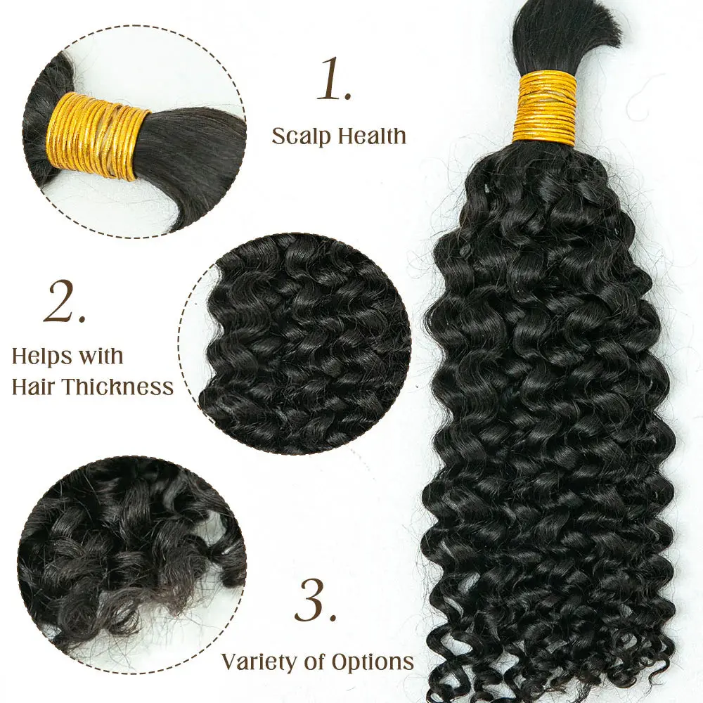 Deep Curly Bulk Human Hair For Braiding - Image 9