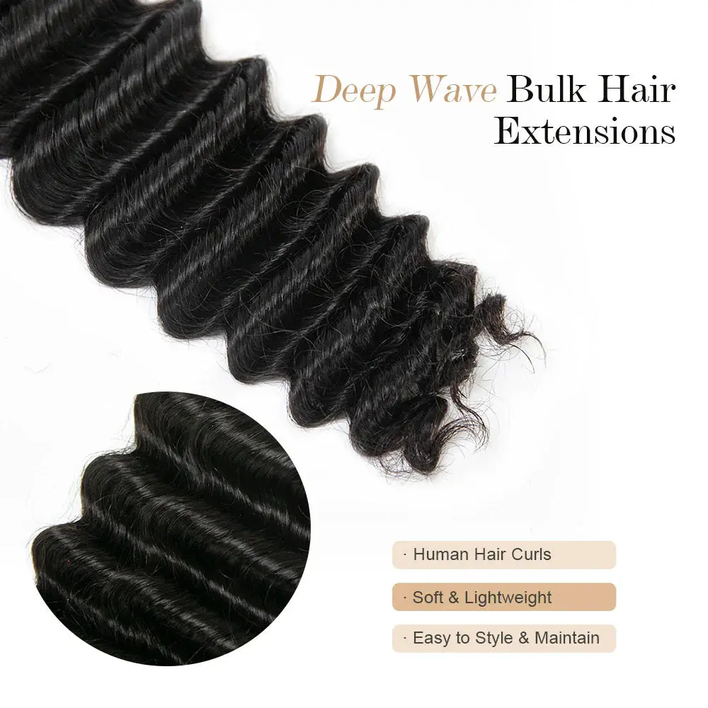 Deep Wave Bulk Human Hair For Braiding - Image 4