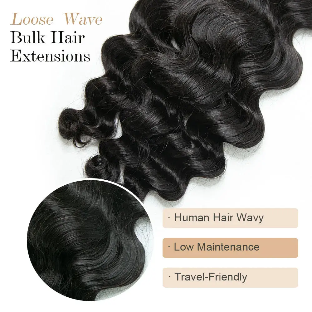 Loose Wave Human Braiding Hair | Bulk Human Hair Extensions - Image 8