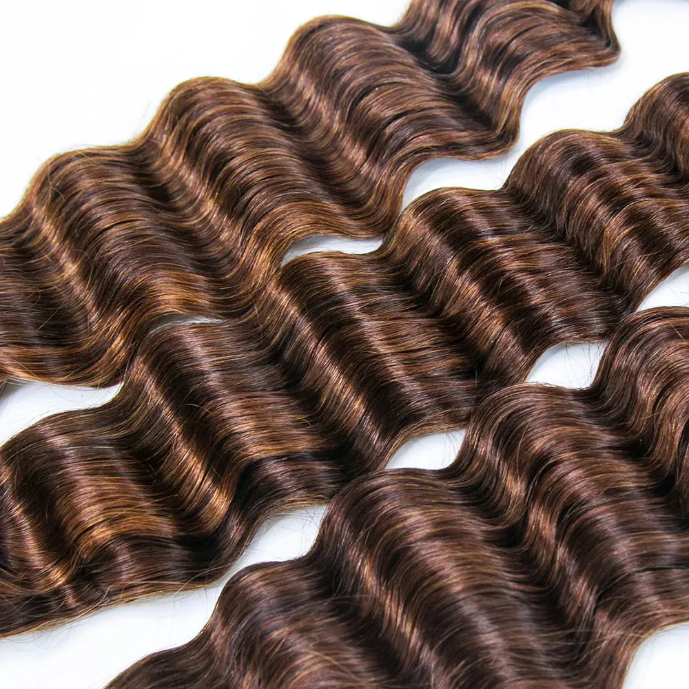 Bulk Human Hair For Braiding Mixed Blend #D4/30 Loose Deep Wave - Image 11