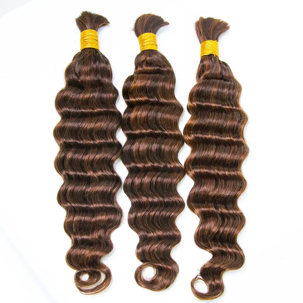 Bulk Human Hair For Braiding Mixed Blend #D4/30 Loose Deep Wave - Image 13