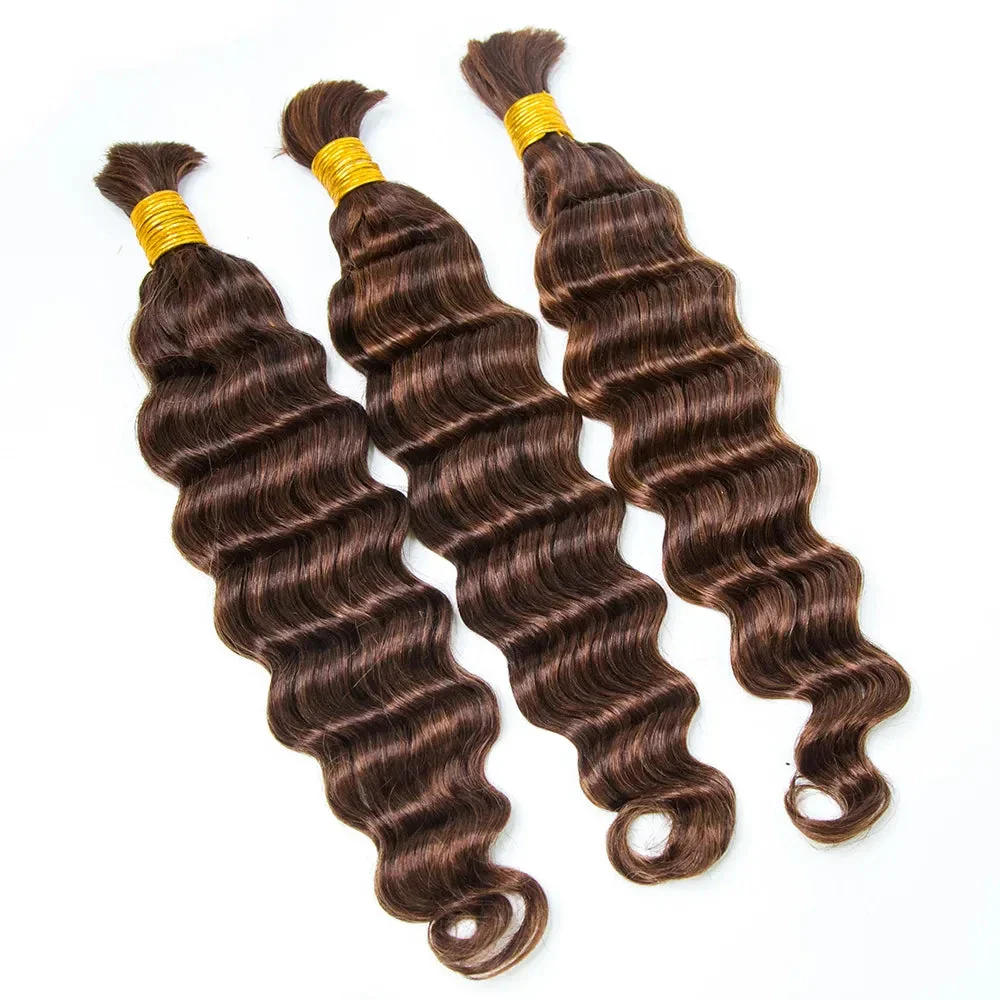 Bulk Human Hair For Braiding Mixed Blend #D4/30 Loose Deep Wave - Image 7
