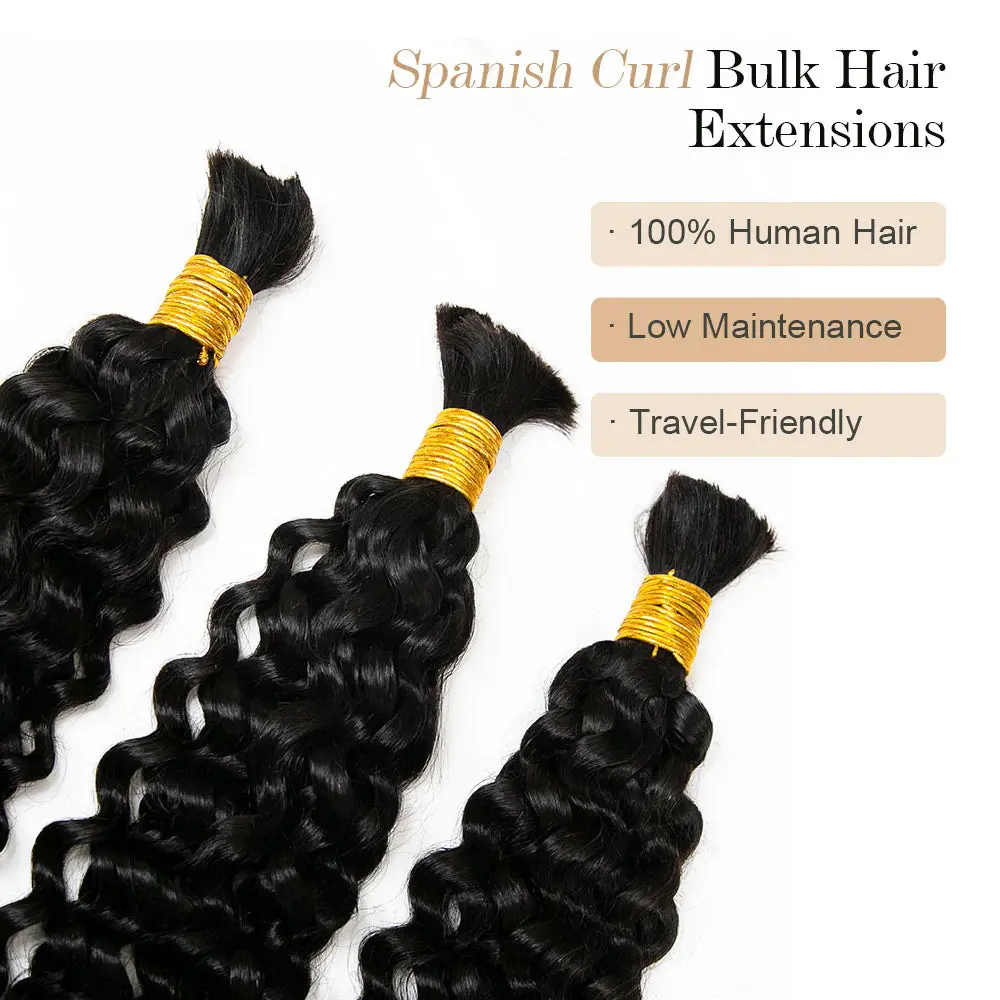 Spanish Curly Bulk Human Hair For Braiding - Image 3