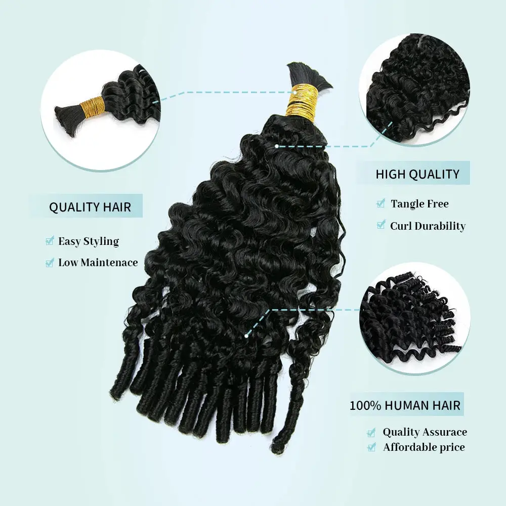 Water Burmese Curly Bulk Human Hair For Braiding - Image 3