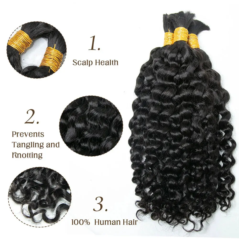 Water Wave Bulk Human Hair For Braiding - Image 3