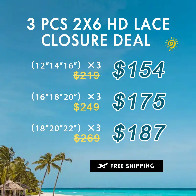 Bundle Deals |3 Pcs 2x6 HD Lace Closure Deal - Image 2
