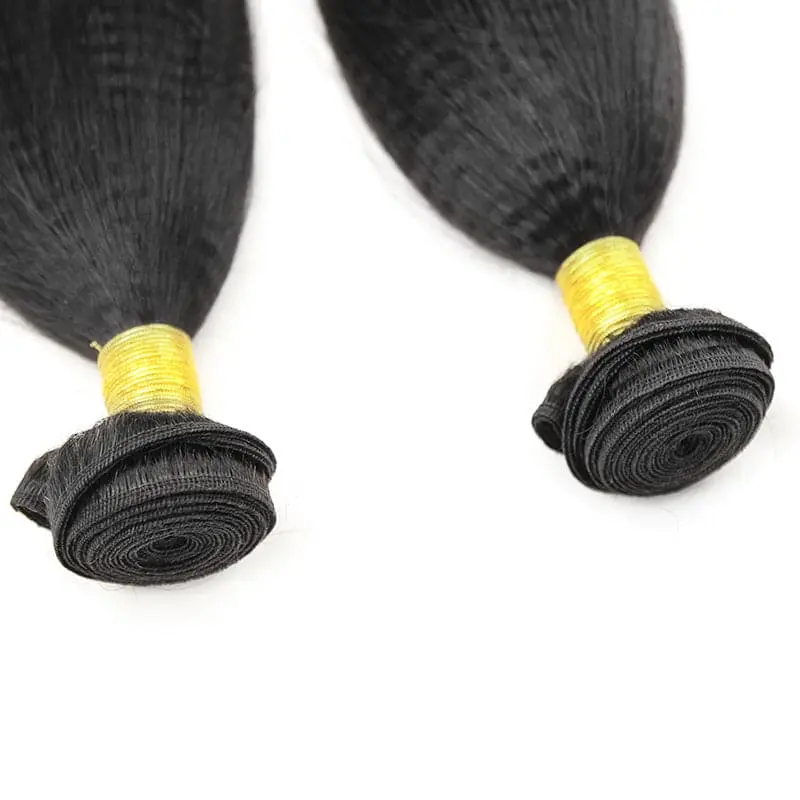 Light Yaki Straight Sew In Human Hair Extensions Weaving - Image 6