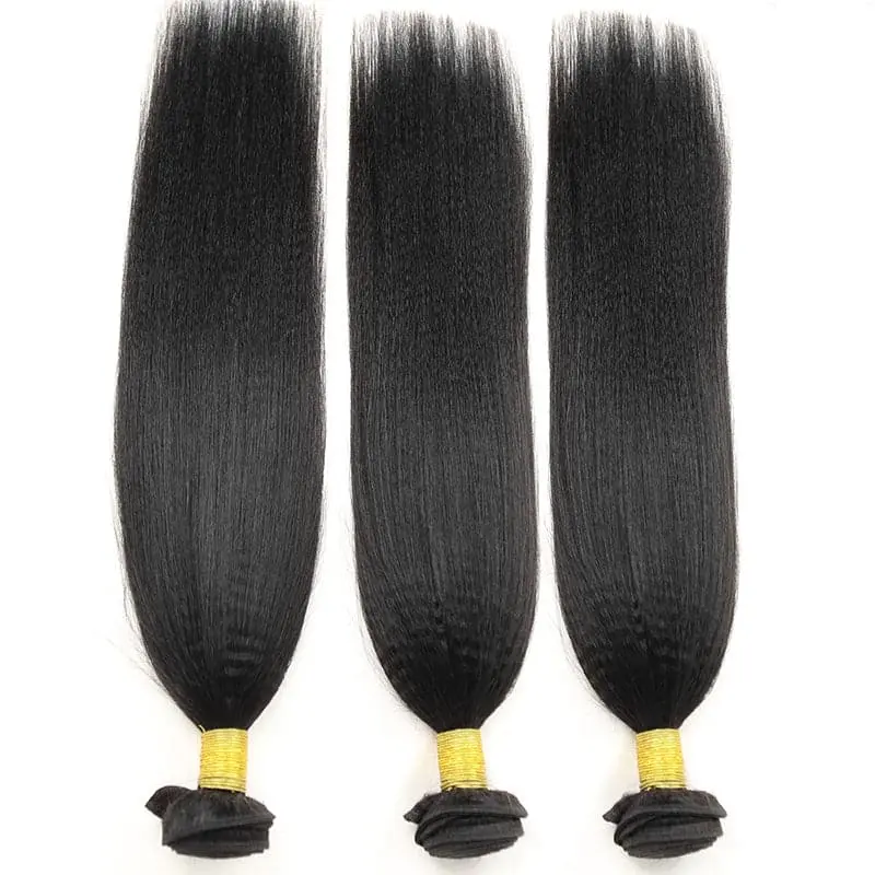 Light Yaki Straight Sew In Human Hair Extensions Weaving - Image 7
