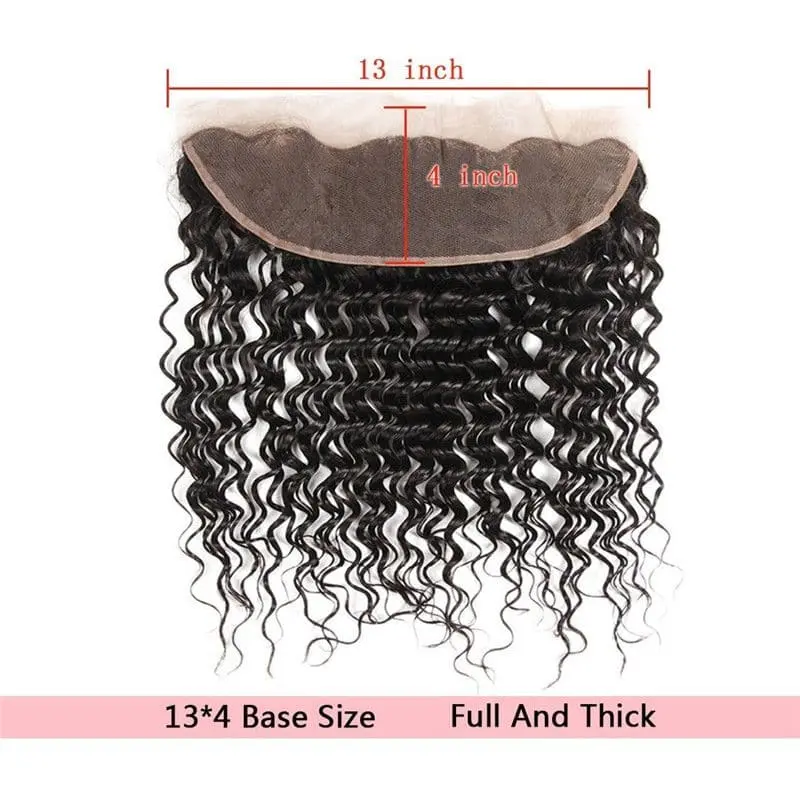Bundles With 13x4 Lace Frontal Deep Curly Human Hair - Image 6