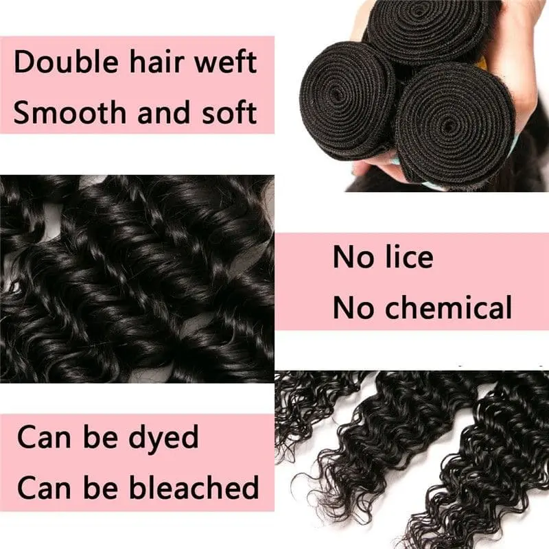 Bundles With 13x4 Lace Frontal Deep Curly Human Hair - Image 7