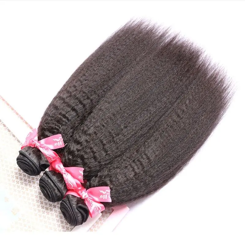 Bundles With 13x4 Lace Frontal Kinky Straight Human Hair - Image 3