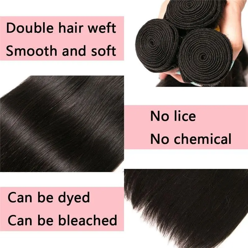 Bundles With 13x4 Lace Frontal Silky Straight Human Hair - Image 6