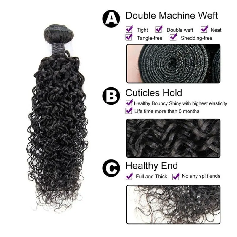 Bundles With 2x6 HD Lace Closure Water Wave Human Hair - Image 3