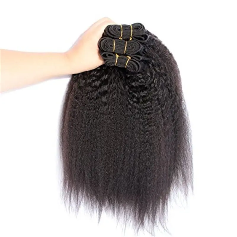 Bundles With 4x4 & 5x5 Lace Closure Kinky Straight Human Hair - Image 3