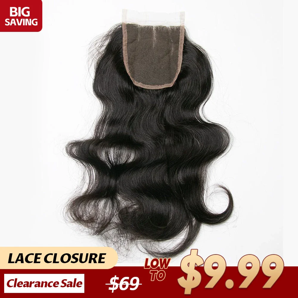 Clearance Sale 4" x 4" Body Wave Lace Closure Human Hair E51033