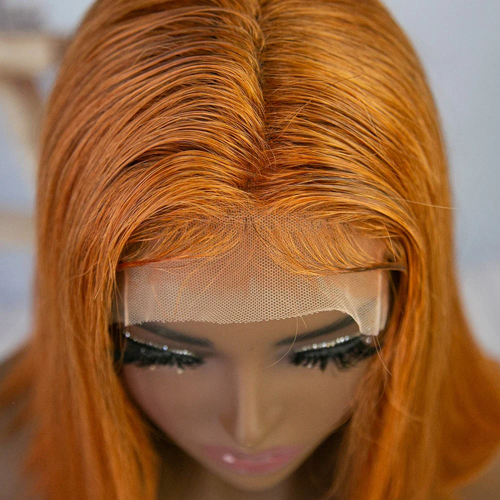 Clearance Sale #Orange Straight 13x4 T PART Human Hair E51036 - Image 4