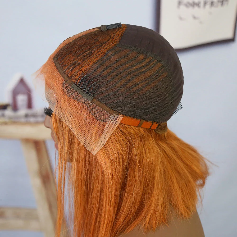 Clearance Sale #Orange Straight 13x4 T PART Human Hair E51036 - Image 5