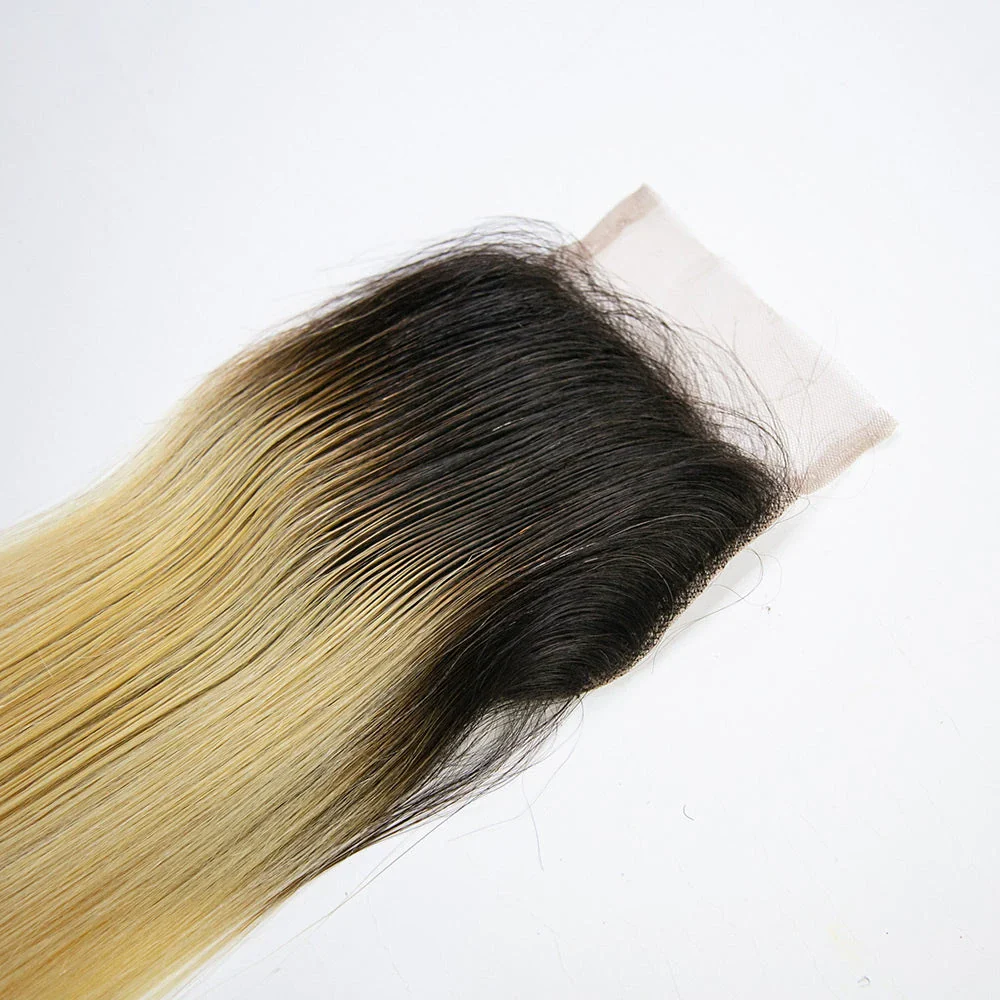 Clearance Sale T1B/613 4" x 4" Lace Closure Straight Human Hair - Image 3