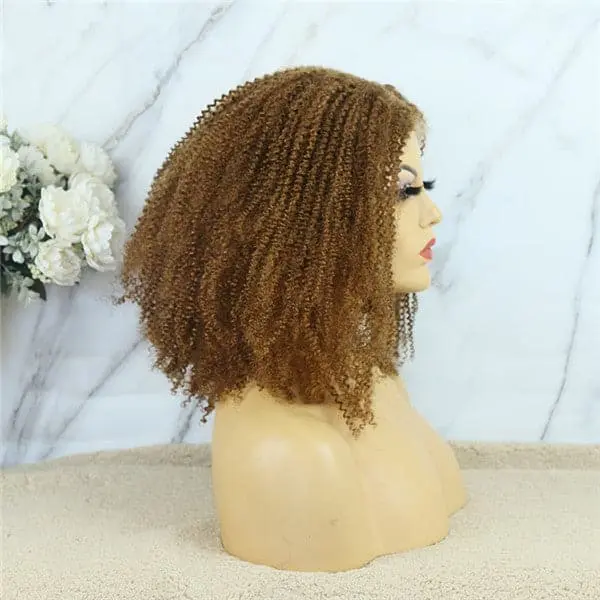 Colored #30 5x5 Lace Closure Wig Afro Kinky Curly Human Hair BBCKC55 - Image 4